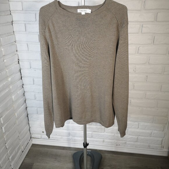 Calvin Klein Men's Size Large Brown Lightweight Straight Fit Sweater - Picture 1 of 8